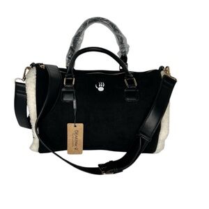 BearPaw Black and White Crossbody Bag